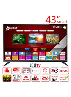 Buy 43-Inch Full HD Android9.1 Smart LED TV StarSat-43 smart Black in UAE