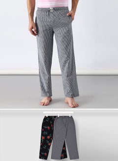 Buy 2 Pack Lounge Pants Sets Black/Grey in UAE