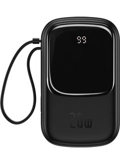 Buy 20000.0 mAh Qpow Digital Display Quick Charging Power Bank 20W Built-in iP Cable Black in Egypt