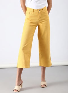 Buy Casual Slim Fit Jeans Mustard in Saudi Arabia