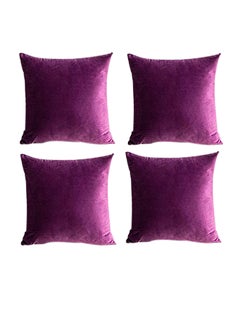 Buy 4-Piece Decorative Cushion Purple 65x65cm in Saudi Arabia