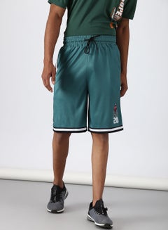 Buy Active Wear Regular Fit Shorts Green in UAE