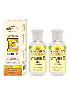 Buy Naturals Vitamin E Serum 70,000 IU 1.01fl.oz(30ml)-Anti-aging reduces wrinkles&fine lines 2 piece and Vitamin E Serum 70000 IU 1.01fl.oz(30ml) Clear in UAE