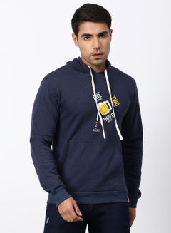 Buy Stylish Comfortable Hoodie Dark Azure Blue in UAE