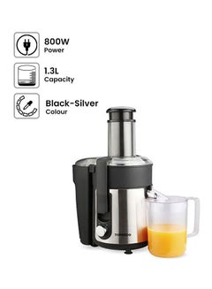 اشتري TORNADO Fruit Juicer , Stainless Steel, 1.3 L 800.0 W CJ-800T Black x Silver في مصر