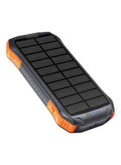 اشتري 10000 mAh Solar Power Bank, Portable Battery Charger With Ip65 Water Resistant, 10W Qi Charger, 20W Usb-C Power Delivery, Qc 3.0 Port, 5V/2A Usb Port And 300Lm Led Light Solartank-10Pdqi Black في الامارات