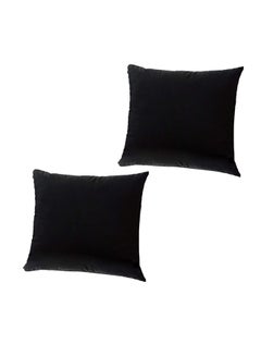 Buy 2-Piece Decorative Cushion Black 40x40cm in Saudi Arabia