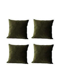 اشتري 4-Piece Decorative Cushion Green 25x25cm في السعودية