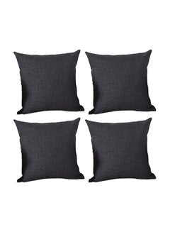 Buy 4-Piece Decorative Cushion Black 40x40cm in Saudi Arabia