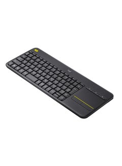 Buy K400 Plus Wireless Livingroom Keyboard With Touchpad for Home Theatre PC Connected to TV, Customizable Multi-Media Keys, Windows, Android, Laptop/Tablet, AR Layout Black in Saudi Arabia
