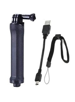 Buy Selfie Monopod Rechargeable Handheld Grip Pole Stick And Power Bank Blue/Black/Silver in UAE