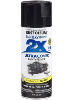 Buy Rust-Oleum 249122 Painter's Touch 2X Ultra Cover Spray Paint, 12 oz, Gloss Black in UAE