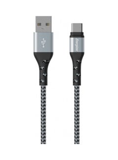 Buy Ultimate Metal Braided USB-A To Type-C Cable, Compatible With Quick Charge, High-Twist Resistance, Fast Charging Cable, 2M Silver in UAE