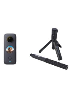 اشتري One X2 Bundle - One X2 360 Degree Action Camera, Black & Insta360 Bullet Time Accessory Bundle For One X Camera (Handle, Tripod, Selfie Stick) (Cingbth/B) في الامارات