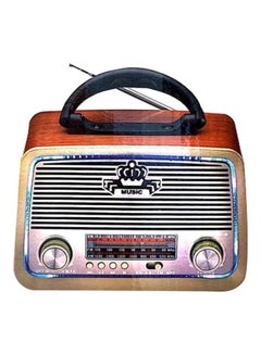 Buy Bluetooth Radio Speaker Brown/Black/Silver in UAE