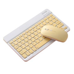 Buy Wireless Bluetooth Three System Universal Mobilephone and Tablet Keyboard with Mouse Set - English Yellow in Saudi Arabia