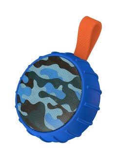 Buy BTS-062 Waterproof Portable Bluetooth Speaker, IPX7, FM Feature, Power Bank Feature, 6W Camouflage Blue in UAE