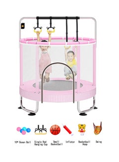 Buy Children's Indoor Home With Guard Net With Horizontal Bar Bouncing Bed Trampoline with Safety Enclosure Net Outdoor in UAE