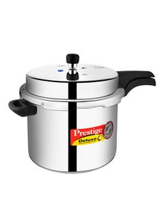 Buy Aluminum Deluxe Plus Gas And Induction Compatible Pressure Cooker With Lid Silver 10Liters in UAE