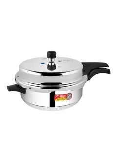 Buy Aluminimum Premium Quality Deluxe Senior Non-Stick Pressure Cooker With Outer Lid Silver 6Liters in UAE