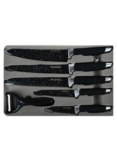 اشتري 6-Piece Steel Tips Soft Touch Handle Knife Set أسود في الامارات