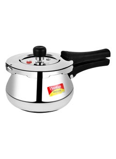 Buy Stainless Steel Pressure Cooker Deluxe Alpha Svachh Baby Handi With Lid Black/Silver 2Liters in UAE