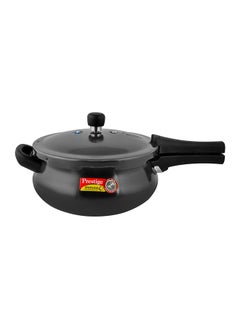 Buy Alminium Deluxe Plus Hard Anodised Induction Compatible Curved Design User Friendly Handles Pressure Cooker With Lid Dishwasher safe MPD20143 Black 5Liters in UAE