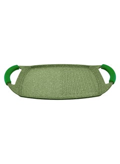 Buy Granite Non-Stick Aluminium Two Handle Grill Pan Green 47cm in UAE