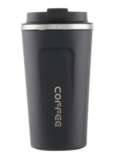 Buy Double Walled Insulated Vaccum Coffee Cup Black 18x6x6cm in Saudi Arabia