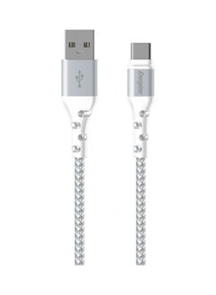 Buy Ultimate Metal Braided USB-A To Type-C Cable, Compatible With Quick Charge, High-Twist Resistance, Fast Charging Cable, 2M White in UAE
