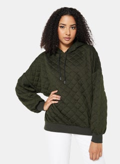 Buy Quilted Hoodie Green in UAE