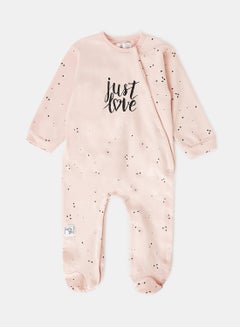 Buy Baby Girls Slogan Print Sleepsuit Light Pink in Saudi Arabia