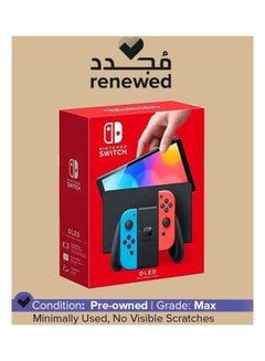 Buy Renewed - Switch OLED (2021) Model - Neon Red & Blue Joy Con in Saudi Arabia