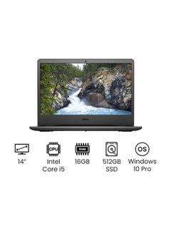 اشتري Vostro 3400 Laptop With 14-Inch Full HD Display, 11th Gen Core i5-1135G7 Processor/16GB RAM/512GB Nvme SSD/Intel Iris Graphics/Windows 10 Pro/International Version English/Arabic black في الامارات