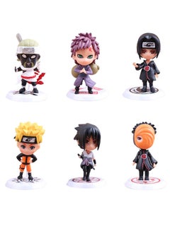 Buy 6-Piece Q-Version Naruto Shippuden Collectible Action Figure Model Toy Set For Kids in Saudi Arabia