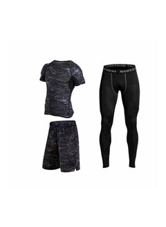 Buy 3-Piece Fitness Running Compression Suits 97 x 107cm in Saudi Arabia