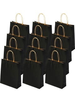 Buy 24-Piece Paper Gift Bag Set Black in Saudi Arabia