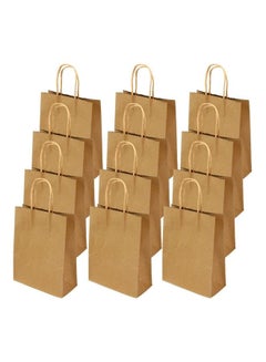 Buy 24-Piece Paper Gift Bag Set Brown in Saudi Arabia