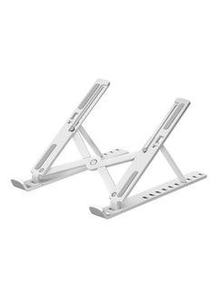 Buy Ultra-thin Adjustable Height Foldable Computer Holder for Laptop Tablet PC White in Saudi Arabia