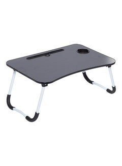 Buy Portable Folding Laptop Table With iPad And Cup Holder 60x40x30 Black in Egypt