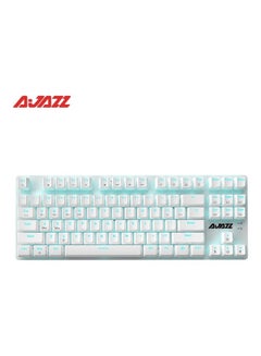 اشتري AK40 PRO Three Mode Wired And Bluetooth Gaming Wireless 87 Keys Backlit Ergonomic Keyboard For Pro Gamer Laptop PC White في الامارات