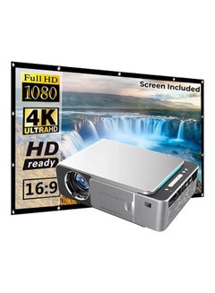 Buy Android 3500 Lumens/Screen Size Upto 150 Inch For Small/Big Room Native Res 720P Download Apps Bluetooth Wifi Home Theater Portable With 100 Inch Projector PROJ-WO-32-AN_SCR-03 Silver in UAE