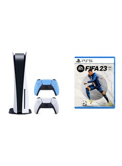 اشتري PlayStation 5 + Extra Blue Controller + FIFA 23 Arabic PS5 في الامارات
