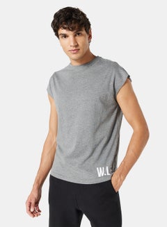 اشتري Eco-Friendly Logo Cap Sleeve T-Shirt Dark Grey Marl في الامارات