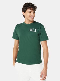 Buy Eco-Friendly Logo Essential Crew T-Shirt Dark Green in Saudi Arabia