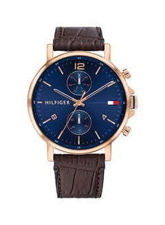 Buy Men's Daniel Round Shape Leather Band Analog Wrist Watch 44 mm - Brown - 1710418 in Saudi Arabia