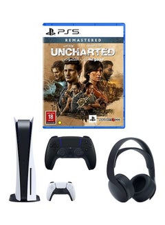 Buy PlayStation 5 Console (Disc Version) + PS5 DualSense Wireless Controller Midnight Black + 3D Wireless Gaming Headset For PlayStation 5 (PS5) Midnight Black + Uncharted Legacy Of Thieves Collection - PlayStation 5 (PS5) in Saudi Arabia