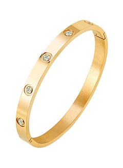 Buy 18K Gold Plated Cubic Zirconia Bangle Bracelet in Saudi Arabia
