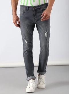 Buy Slim Fit Jeans Grey Wash in UAE