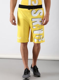 Buy Active Wear Regular Fit Shorts Yellow in Saudi Arabia